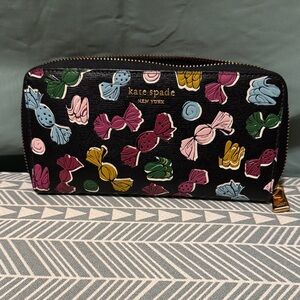 Kate Spade Black Wallet with Multicolor Candy Design